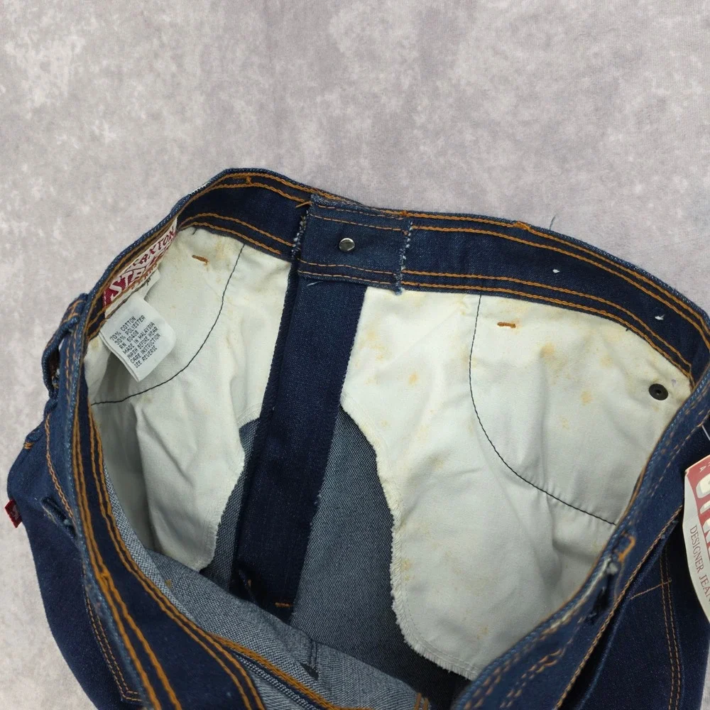 Vintage Braxton Stretch Designer Jeans Mens 32x31‎ Blue Straight Leg NWT 80s